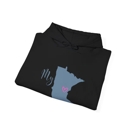 Unisex Heavy Blend™ Hooded Sweatshirt - My MN Heart - Customizable Logo