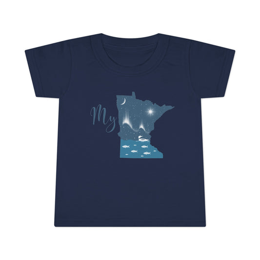 Toddler T-shirt - My MN Northern Lights - Customizable Logo