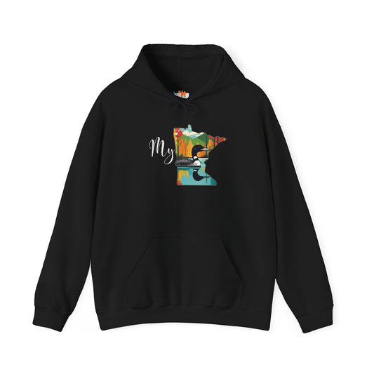 Unisex Heavy Blend™ Hooded Sweatshirt - My MN Loon - Customizable Logo