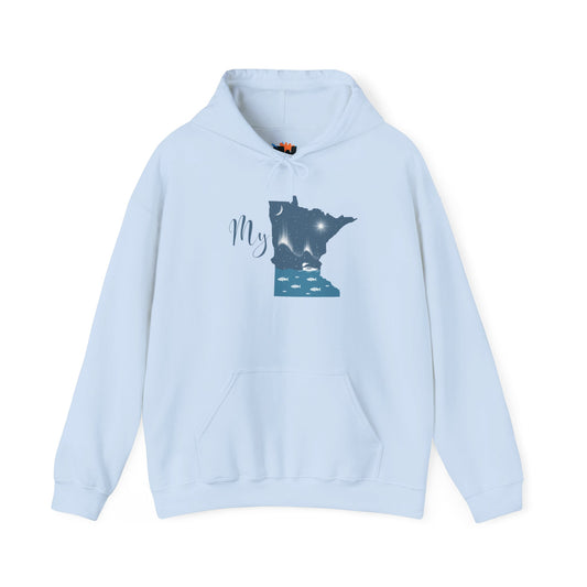 Unisex Heavy Blend™ Hooded Sweatshirt - My MN Northern Lights - Customizable Logo
