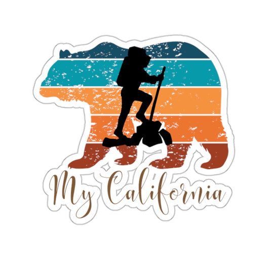 Kiss-Cut Stickers - My California - Bear/Hiker