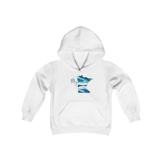 Youth Heavy Blend Hooded Sweatshirt - My MN Northern Lights - Customizable Logo