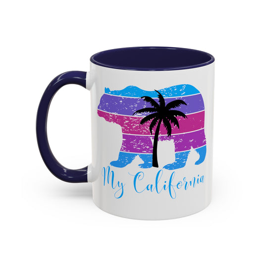 Accent Coffee Mug, 11oz - My California - Bear/Palm