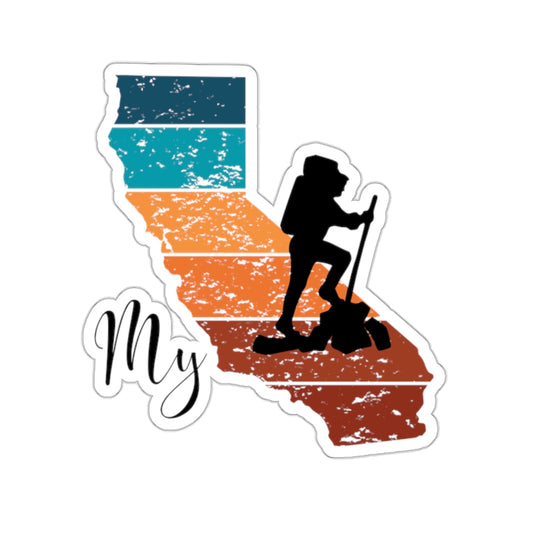 Kiss-Cut Stickers - My California - CA/Hiker