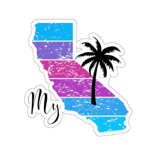 Kiss-Cut Stickers - My California - CA/Palm