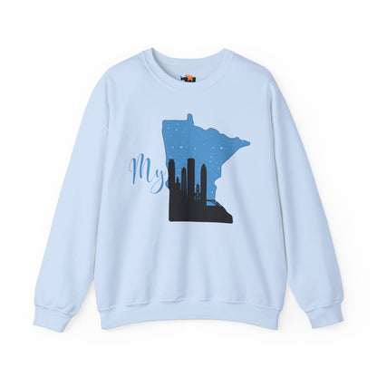 Unisex Heavy Blend™ Crewneck Sweatshirt - My MN  Minneapolis Skyline - Customizable Logo