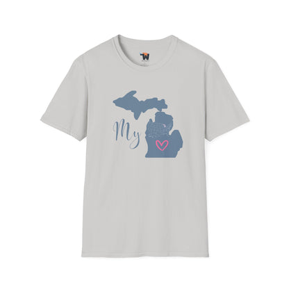 Unisex Softstyle T-Shirt - My USA - Deleware, Illinois, Iowa, Kansas, Kentucky, Louisiana, Maine, Maryland, Massachusetts, Michigan, Mississippi