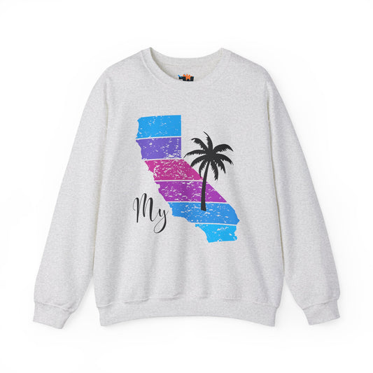 Unisex Heavy Blend™ Crewneck Sweatshirt - My California - CA/Palm